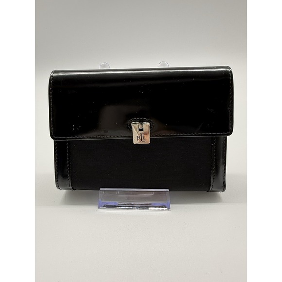 Lauren Ralph Lauren Handbags - Lauren Ralph Lauren Black Nylon Patent Leather RLL Wallet Trifold Card Wallet